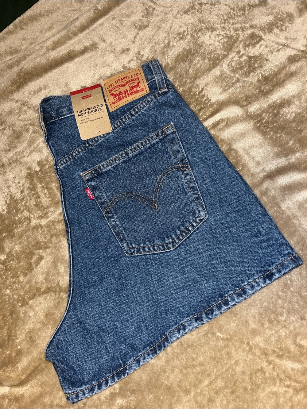 Levi's Blue High-Waisted Mom Jean Shorts